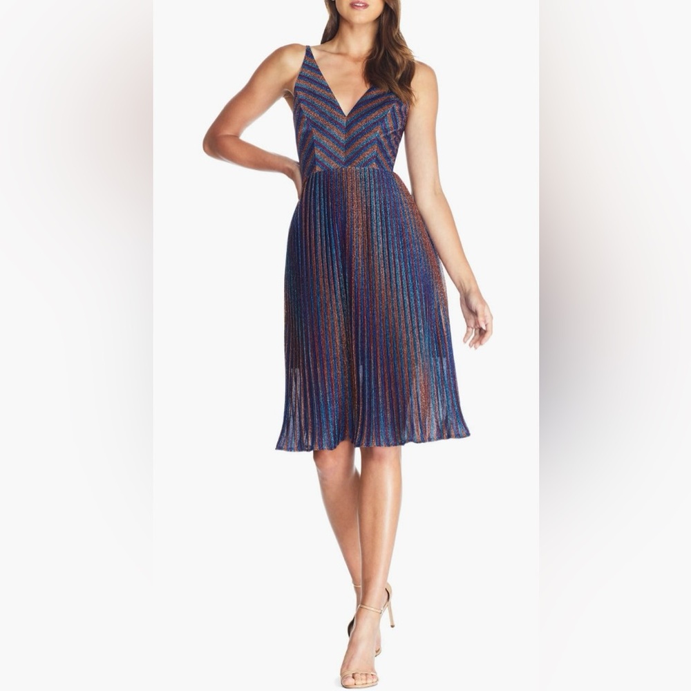 Dress the Population Haley Metallic Stripe Dress